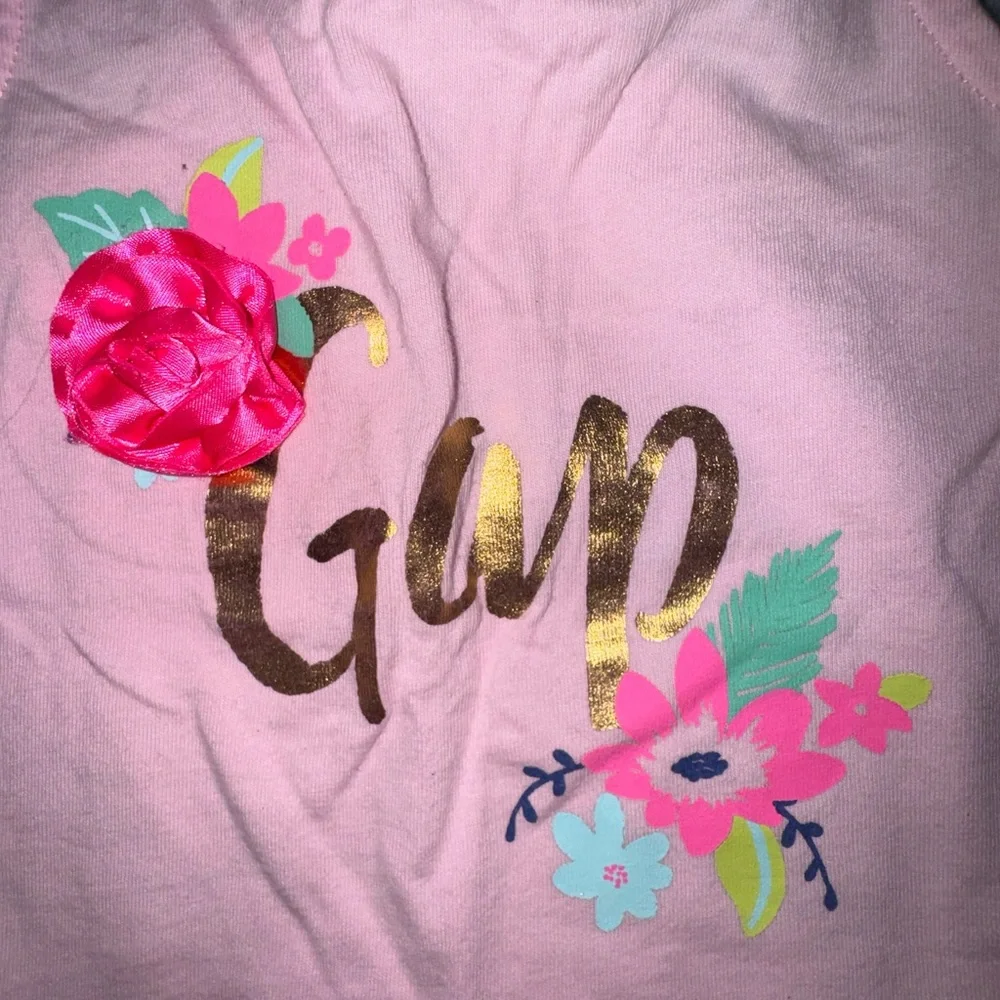 Baby Gap Girls Pink Floral Graphic Tank Top 18-24M